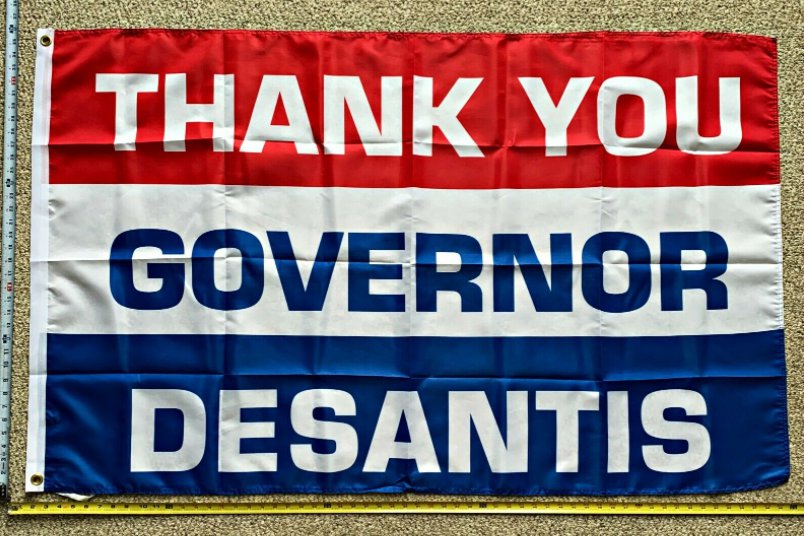 Ron Desantis Flag Thank You Gov Desantis 2024 Block Sign USA 3x5Ft