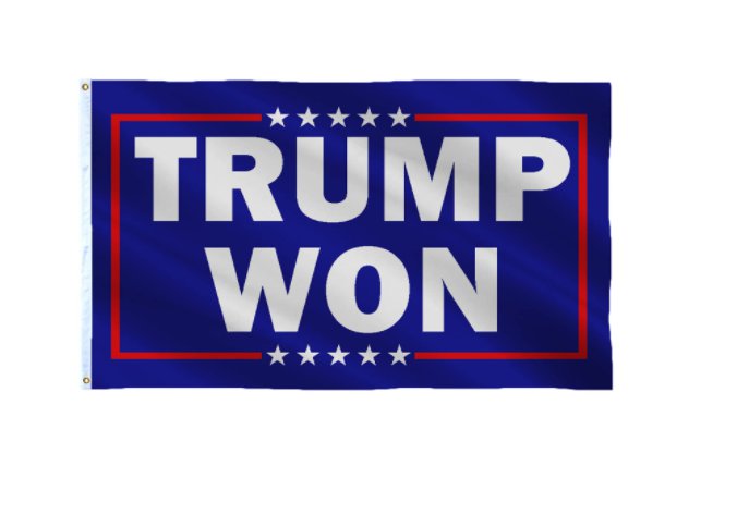 Donald Trump Flag Trump Won Mean Tweets 2024 Blue USA Sign 3x5Ft