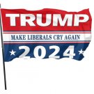 Donald Trump 2024 Flag Make Liberals Cry Again USA Sign 3x5Ft Banner