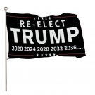 Re - Elect Trump 2024 Flag 3x5Ft Black Make America Great Again White