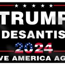 Trump Desantis 2024 Flag Save America Again American  Polyester