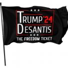 Trump Desantis 2024 America Flag3x5 Ft Banner The Freedom Ticket Polyester MAGA