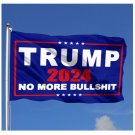 Trump No More Bullshit Flag 2024 Flag 3x5Ft MAGA Polyester Blue