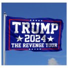 Trump 2024 The Revenge Tour Funny Outdoor Flag 3x5ft with Heavy Grommets Blue