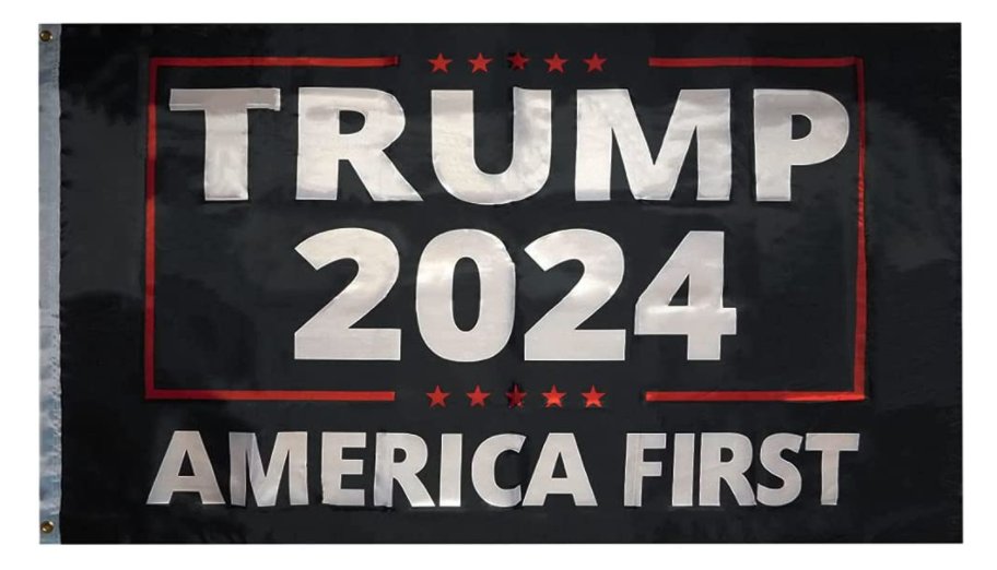 Trump 2024 Flag America First Black 3x5ft