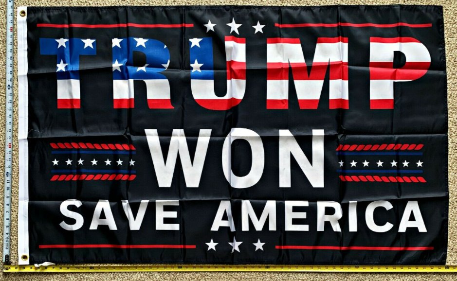 Donald Trump Flag 2024 Trump Won Dem Cheated Black Save USA Sign 3x5ft