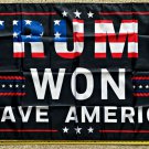 Donald Trump Flag 2024 Trump Won Dem Cheated Black Save USA Sign 3x5ft