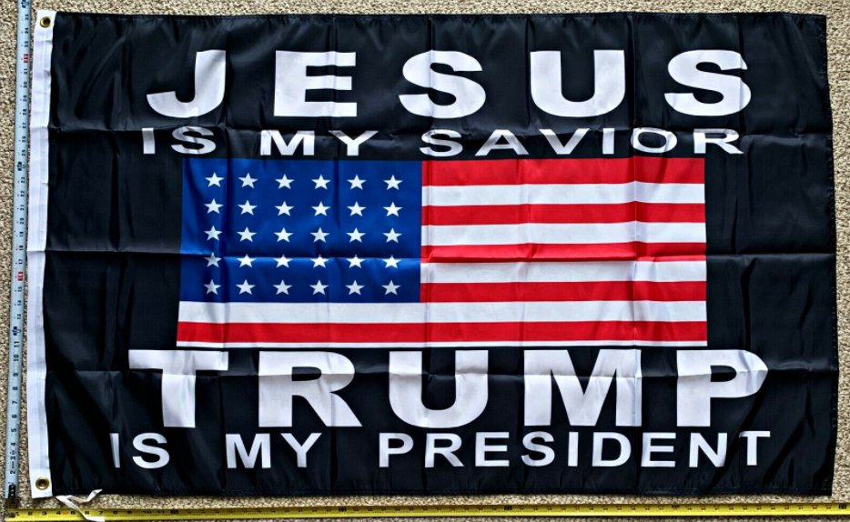 Donald Trump Flag 2024 Jesus Is My Savior Trump My Pres USA B Sign 3x5ft