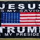 Donald Trump Flag 2024 Jesus Is My Savior Trump My Pres USA B Sign 3x5ft