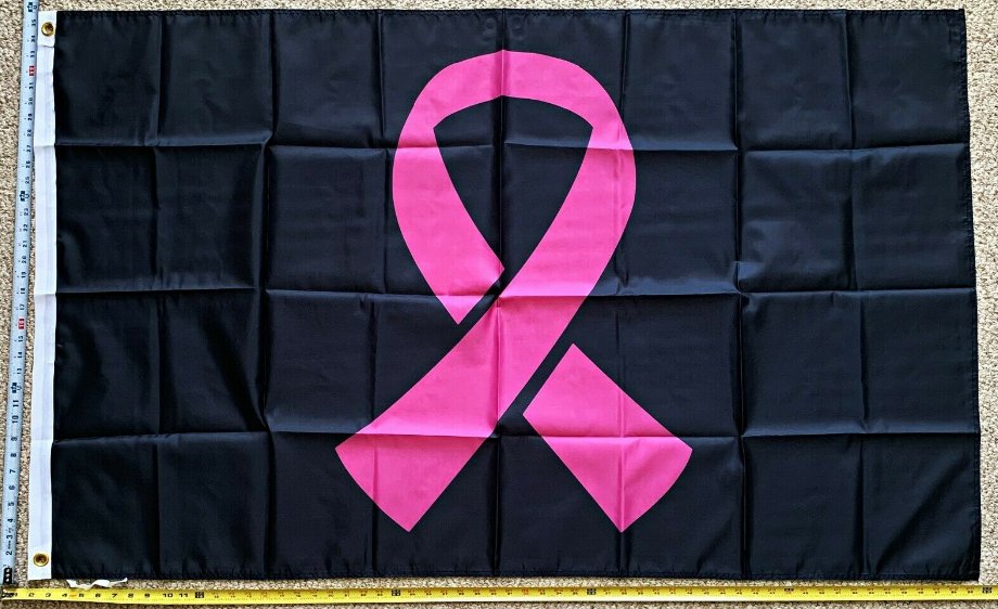 Breast Cancer Flag  Black Pink Ribbon Trump Desantis USA Sign 3x5ft