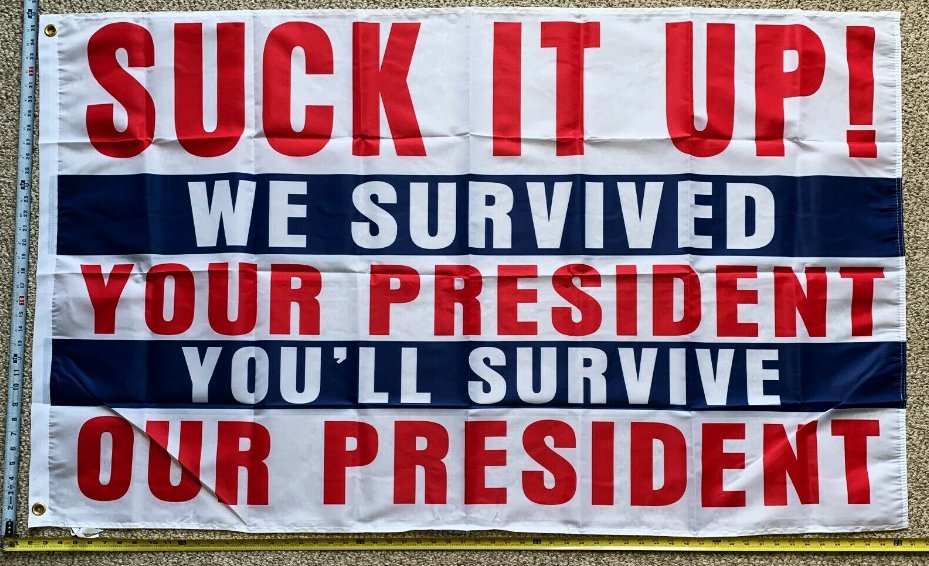 Political Flag We Survived Your President Trump Biden USA Sign 3x5ft