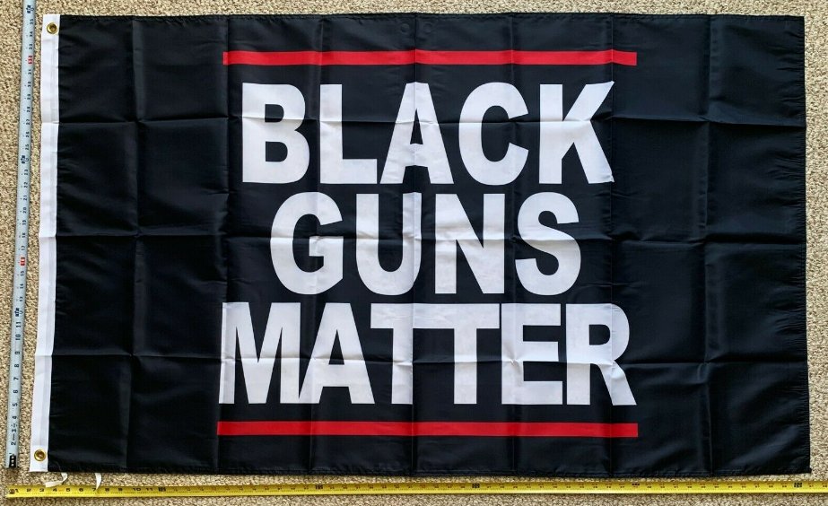 Guns Flag Black Guns Matter Veterans Trump Desantis USA Sign 3x5ft
