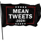Leumius Funny Election Mean Tweets 2024 Garden Flag 3x5 Ft Resistant Polyester Black Trump 2024 Flag