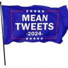 Leumius Funny Election Mean Tweets 2024 Garden Flag 3x5 Ft Resistant Polyester Blue Trump 2024 Flag