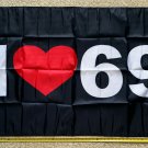 69 USA I Heart 69 Black Sexy Beer Party Trump Funny Cool Sign 3x5ft