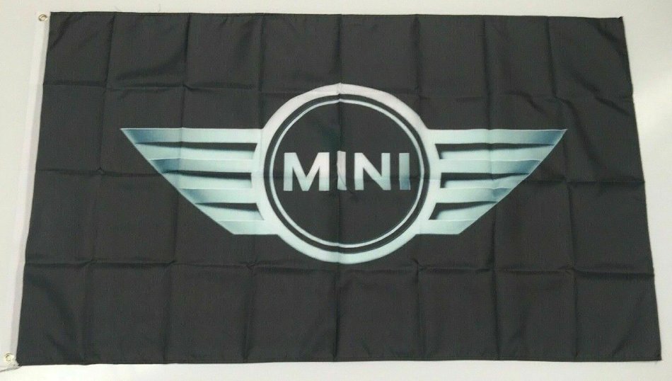 Mini Cooper Style 2 Banner Flag Car BMW British Hatch Mechanic Garage Man Cave 3x5ft