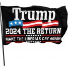 Donald Trump 2024 Flag The Return Make Liberals Cry Again American 3x5 Ft Banner