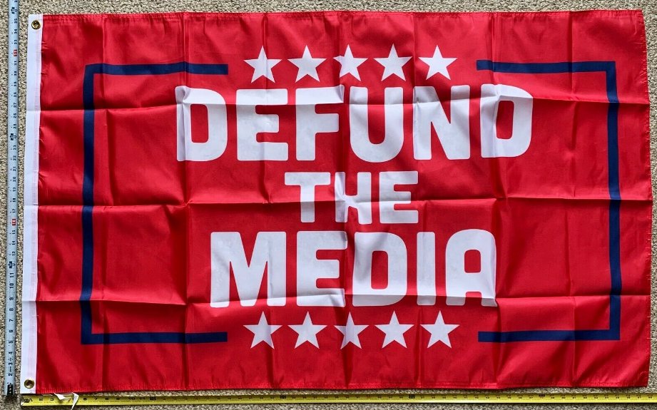 Donald Trump Flag Defund Media RW Star Desantis 2024 USA Sign 3x5ft
