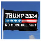 Trump 2024 Flag No More Bullshit 3x5Ft Banner Flag Garden
