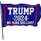 Trump 2024 Flag No More Bullshit Blue 3x5Ft Banner Flag Garden