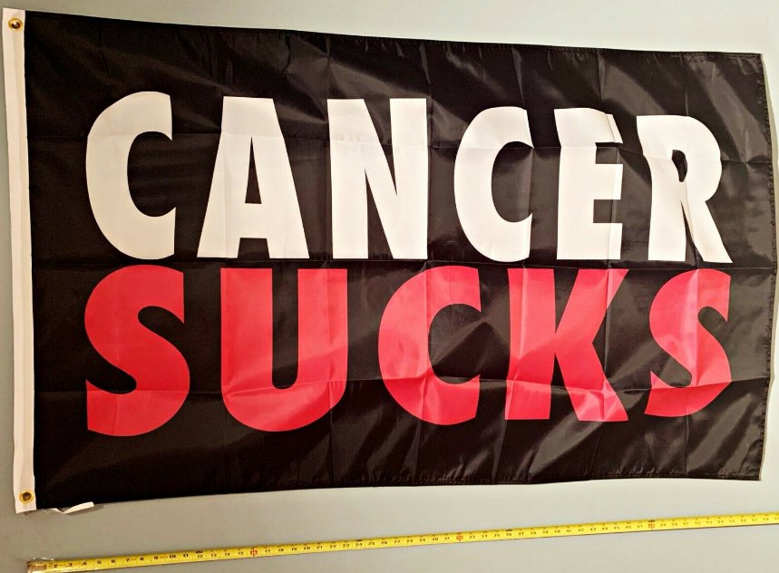 Breast Cancer Flag Cancer Sucks B Hope Pray USA Sign 3x5'