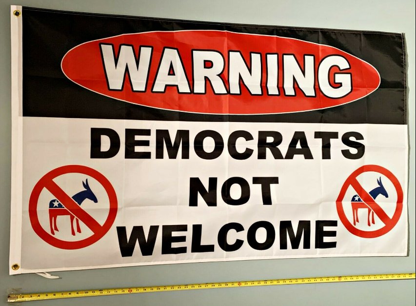 Donald Trump Flag Democrats Not Welcome 2024 Poster 3x5'