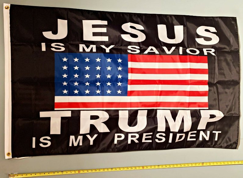 Donald Trump Flag Jesus Is My Savior Desantis USA Sign 3x5'