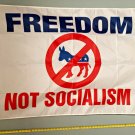 Donald Trump Flag Freedom Not Socialism White USA Sign 3x5'