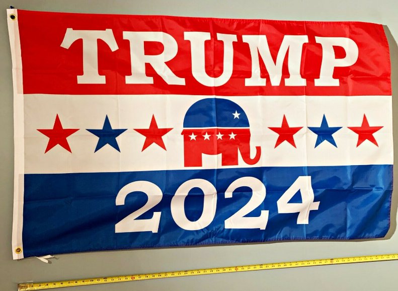 Trump 2024 Flag Trump Elephant Block 2024 USA Sign 3x5'