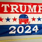 Trump 2024 Flag Trump Elephant Block 2024 USA Sign 3x5'