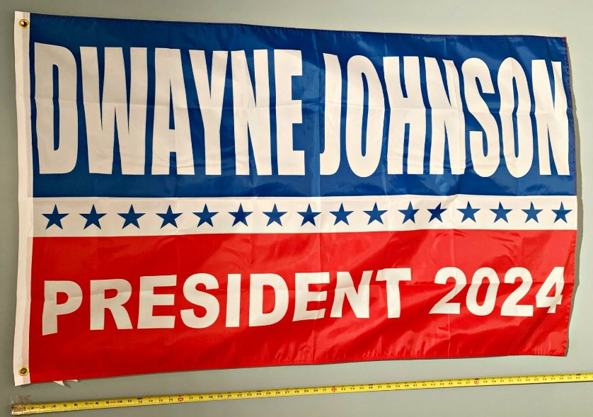 Dwayne Johnson Flag 2024 President Red Blue USA Sign 3x5ft