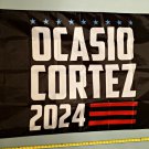Ocasio Cortez Flag Biden Harris 2024 USA Poster Sign 3x5