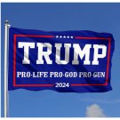 rump 2024 Flag Pro Life Pro God Pro Gun 3x5 Ft Banner Flags Garden