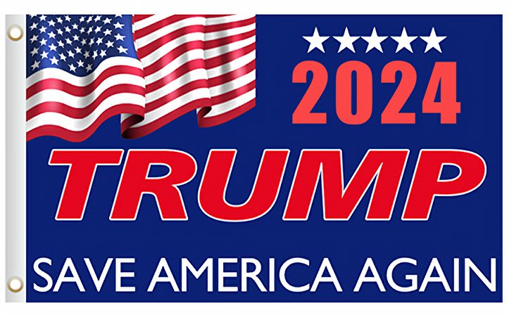 Donald Trump 2024 Flag Save America Again USA Sign 3x5ft Blue