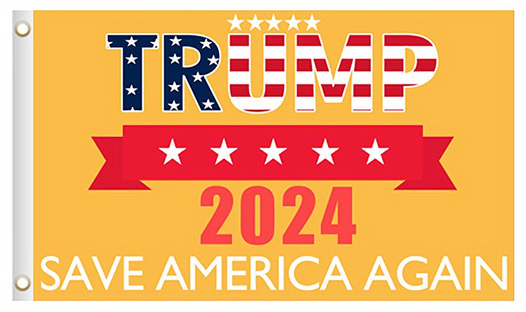 Donald Trump 2024 Flag Save America Again USA Sign 3x5ft Yellow Red
