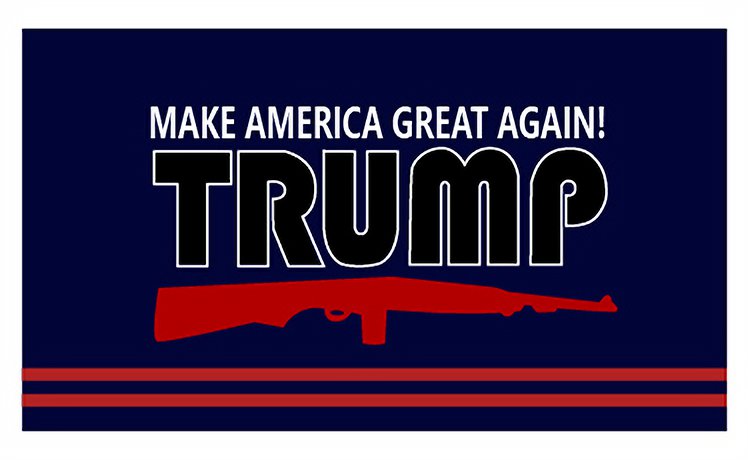 Trump Guns Flag Blue Make America Great Again USA Sign 3x5ft