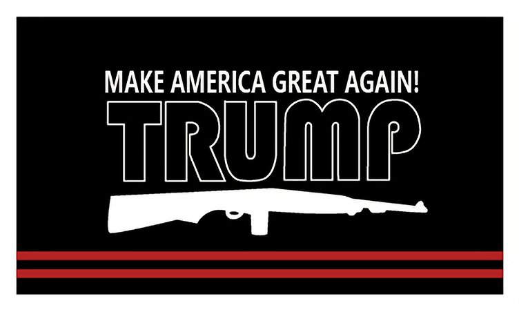 Trump Guns Flag Black Make America Great Again USA Sign 3x5ft