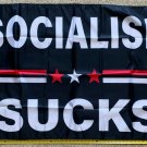 Donald Trump 2024 Flag Socialism Sucks Black Liberal USA Desantis Sign 3x5'