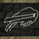 Buffalo Bills Logo Flag 3x5 ft Sports Black Banner Man-Cave Garage