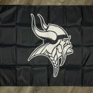 Minnesota Vikings Logo Flag 3x5 ft Sports Black Banner Man-Cave Garage