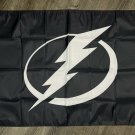 Tampa Bay Lightning Logo Flag 3x5 ft Hockey Sports Black Banner Man-Cave