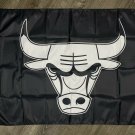 Chicago Bulls Logo Flag 3x5 ft Sports Black Banner Man-Cave Garage