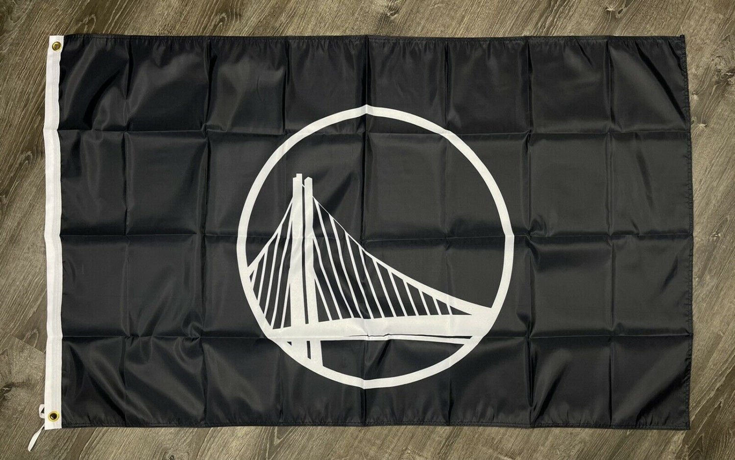 Golden State Warriors Logo Flag 3x5 ft Sports Black Banner Man-Cave Garage