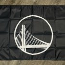 Golden State Warriors Logo Flag 3x5 ft Sports Black Banner Man-Cave Garage