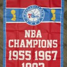 Philadelphia 76ers Championship Flag 3x5 ft Vertical Sports Banner Man-Cave