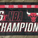 Chicago Bulls Championship Flag 3x5 ft Sports Black Banner Man-Cave Garage