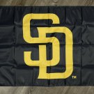 San Diego Padres Logo Flag 3x5 ft Black White Banner Man-Cave Garage