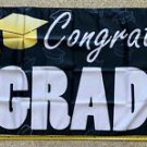 Graduation Flag Congrats Grad Black Celebrate Party Sign Poster 3x5'