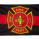 3x5FT Fire Department Flag Red Black Firefighter Banner Safety Man Cave Station
