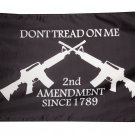 2nd Amendment Don't Tread on Me AR-15 M16 Crossed Rifles FLAG 3'x5' Black Guns
